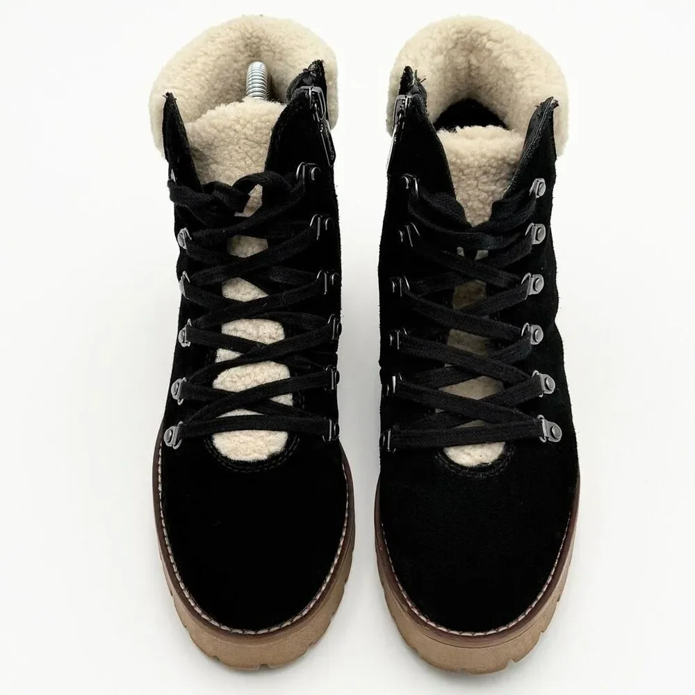 Blondo Devin Black Suede Waterproof Lace Up Lined Winter Boots - Women’s US 7.5